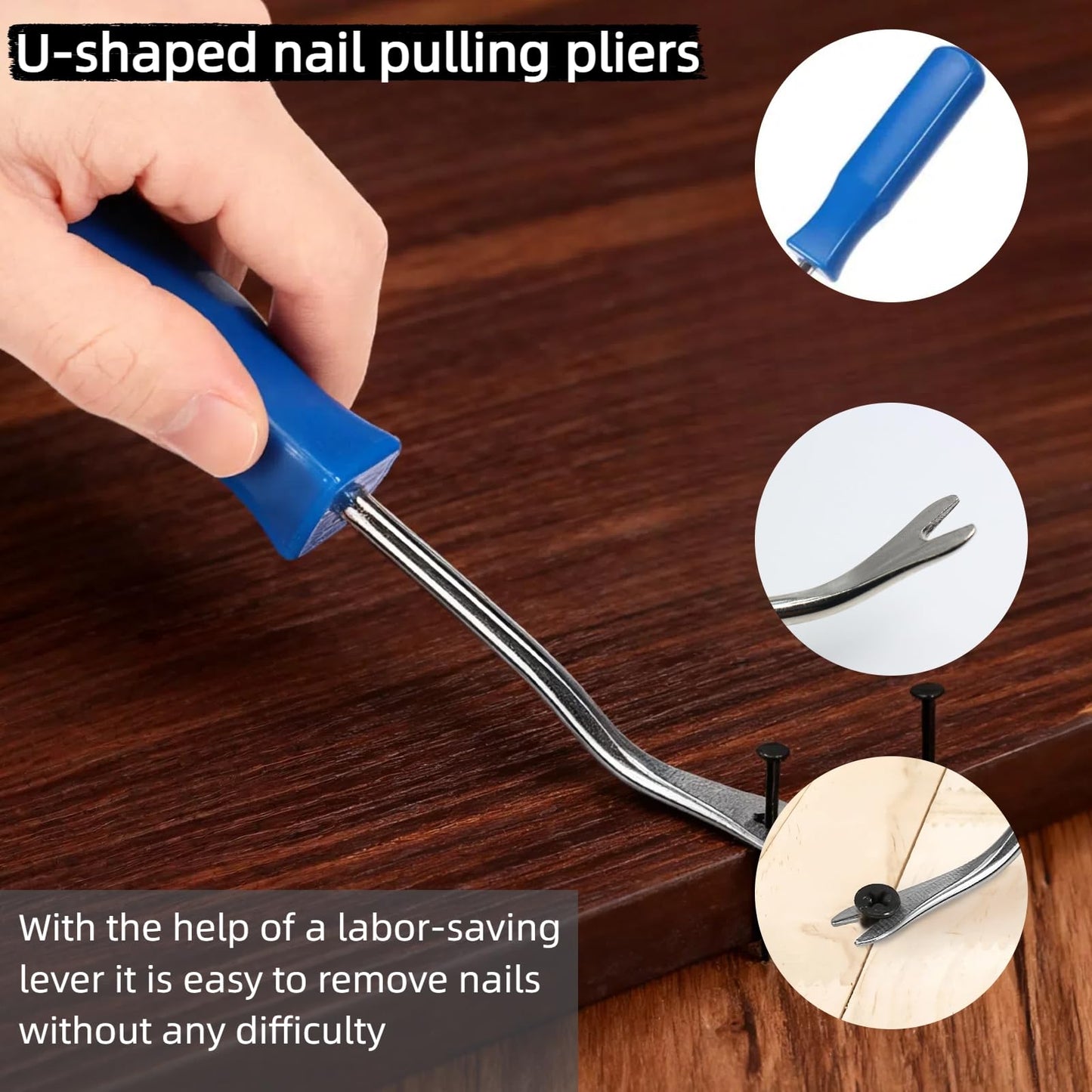4 Pcs Fors Upholstery Staple Remover Tack Puller Nail Remover Tool Set Nail Puller Plier, Staple Puller, Tack Lifter, Fastener Remover, for Furniture Floor Wall Wooden Case Car Photo Frame