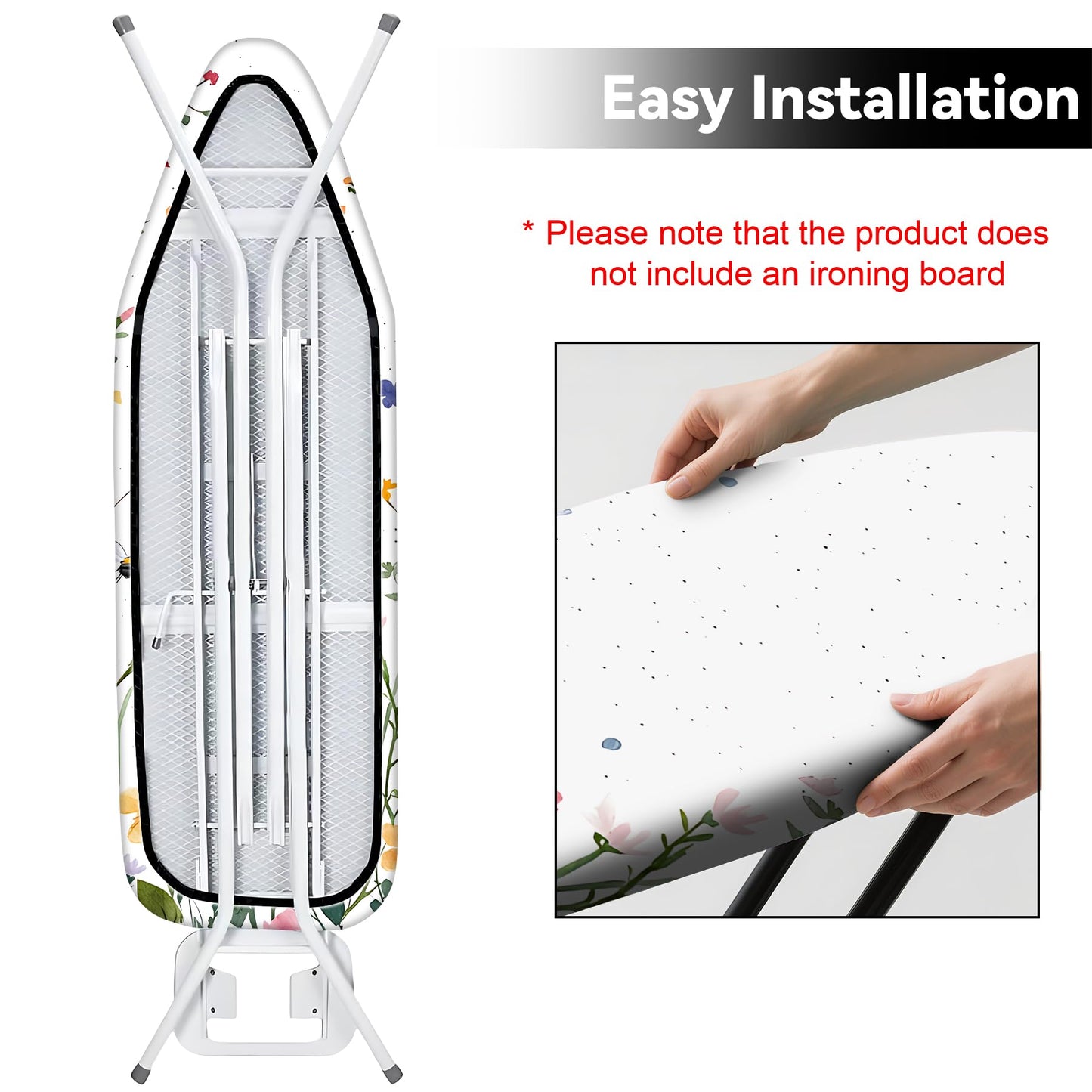 Ironing Board Cover for Crafting, Flat Decoration with Elastic Edge Standard Size, Perfect for Home Laundry Room, Ideal Gift for Craft Enthusiasts (Daylily, 18" x 49")
