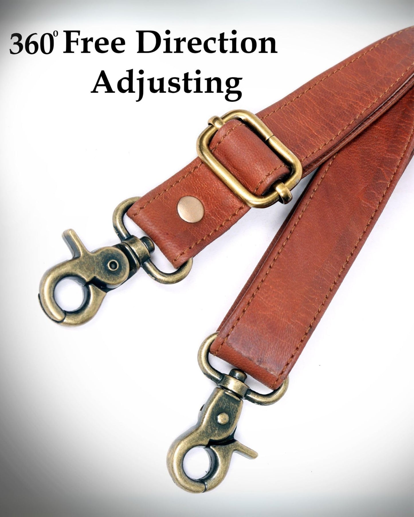 60-inch Genuine Leather Crossbody Strap Replacement for Purse, Handbag & Messenger Bag 1” Wide Adjustable Shoulder Strap (Tan)