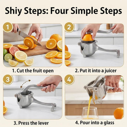Heavy Duty Cast Iron Juicer Manual Hand Press, Stainless Steel Fruit Juice Squeezer for Lemon & Orange, Citrus Press Juicer (1PC)