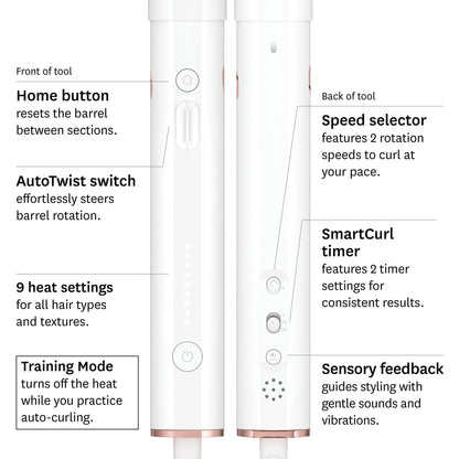 T3 CurlWrap Automatic Rotating Curling Iron with Longer Barrel, 2 Timer Settings, 9 Heat Settings, Auto-Rotating Ceramic Barrel and Ion Generator for Fast, Easy Curls and Waves on All Hair Types