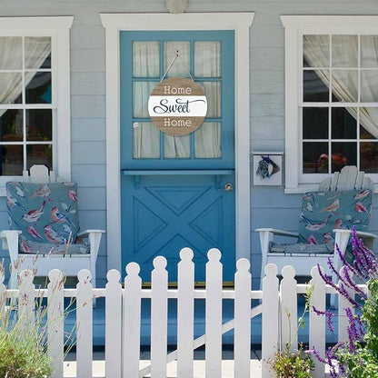 Welcome Sign Front Door Decoration Vintage Wooden Home Sweet Home 12in Round Wooden Hanging Housewarming Home Garden Decor