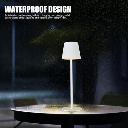 BGFHome Cordless Table Lamp LED Desk Lamp,5000mAh Rechargeable Touch Night Light Lamp,Wireless Minimalist Design for Restaurant/Bedroom/Bars/Outdoor Party/Camping/Coffee Shop（White）