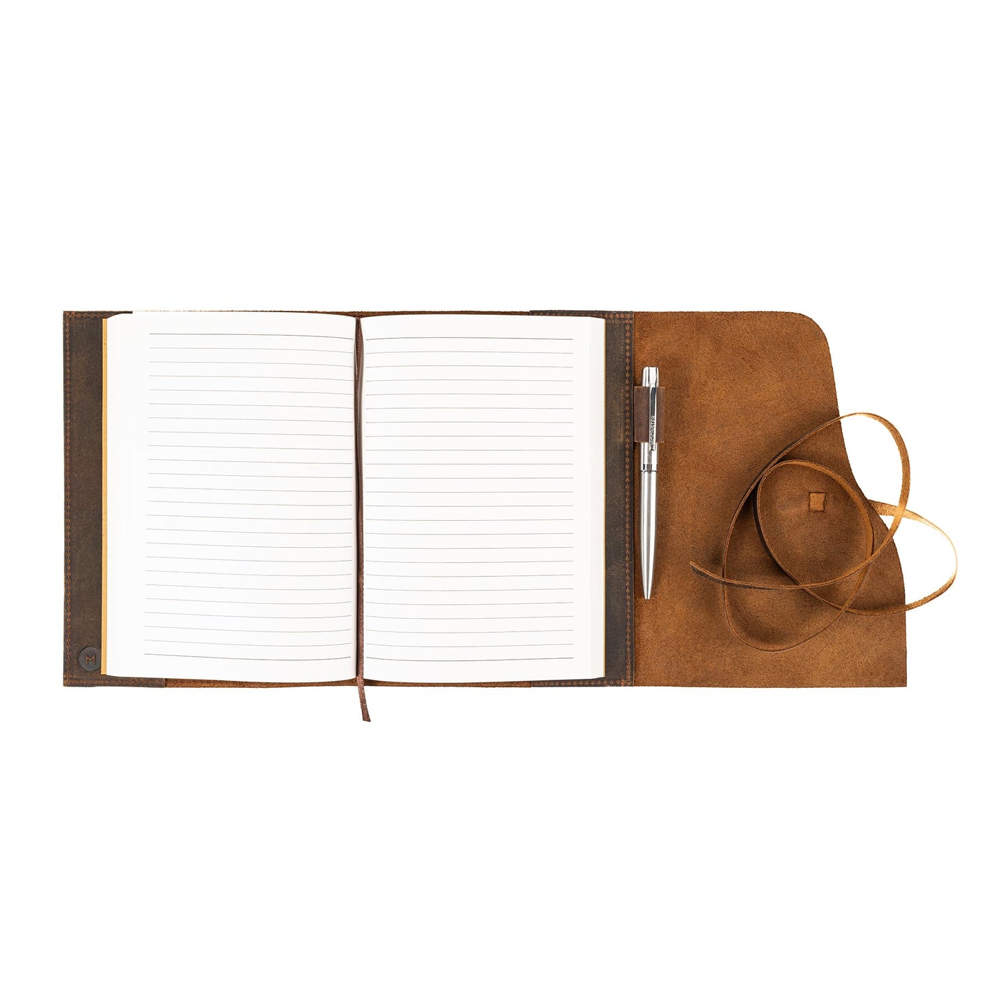 Moonster Leather Journal Refillable Notebook - Writing Journals for Women, Mens Cover with Pen, Bound Lined Paper A5 Travelers Diary, Travel by , Dark Brown