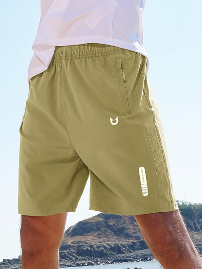 NORTHYARD Men's Athletic Running Shorts Gym Workout 7"/9"/5" Quick Dry Lightweight Sports Basketball Tennis 3 Zipper Pockets Khaki L