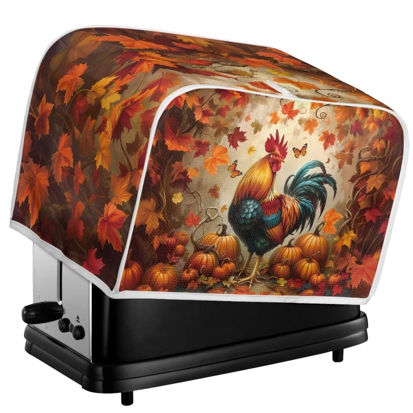 ASQVTIFE Maple Leaf Toaster Covers for Kitchen Fall Decorations for Home 4 Slice Toaster Covers for Kitchen Bread Machine Oven Dust Cover Thanksgiving Decoration Greasy Protection Anti Sputtering
