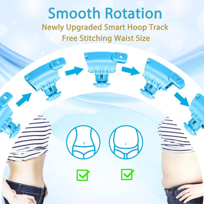 OurStarry 34 Knots Weighted Workout Hoop Plus Size, Smart Waist Exercise Ring for Adults Weight Loss (34 Knots Blue)