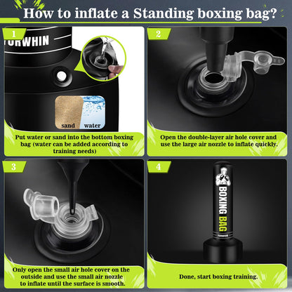 Freestanding Punching Bag for Adults Teens, 70'' Heavy Boxing Bag with Stand with Gloves, Pump and Jump Rope, Women Men Standing Kickboxing Bag for MMA Training Muay Thai Fitness Karate Home Gym