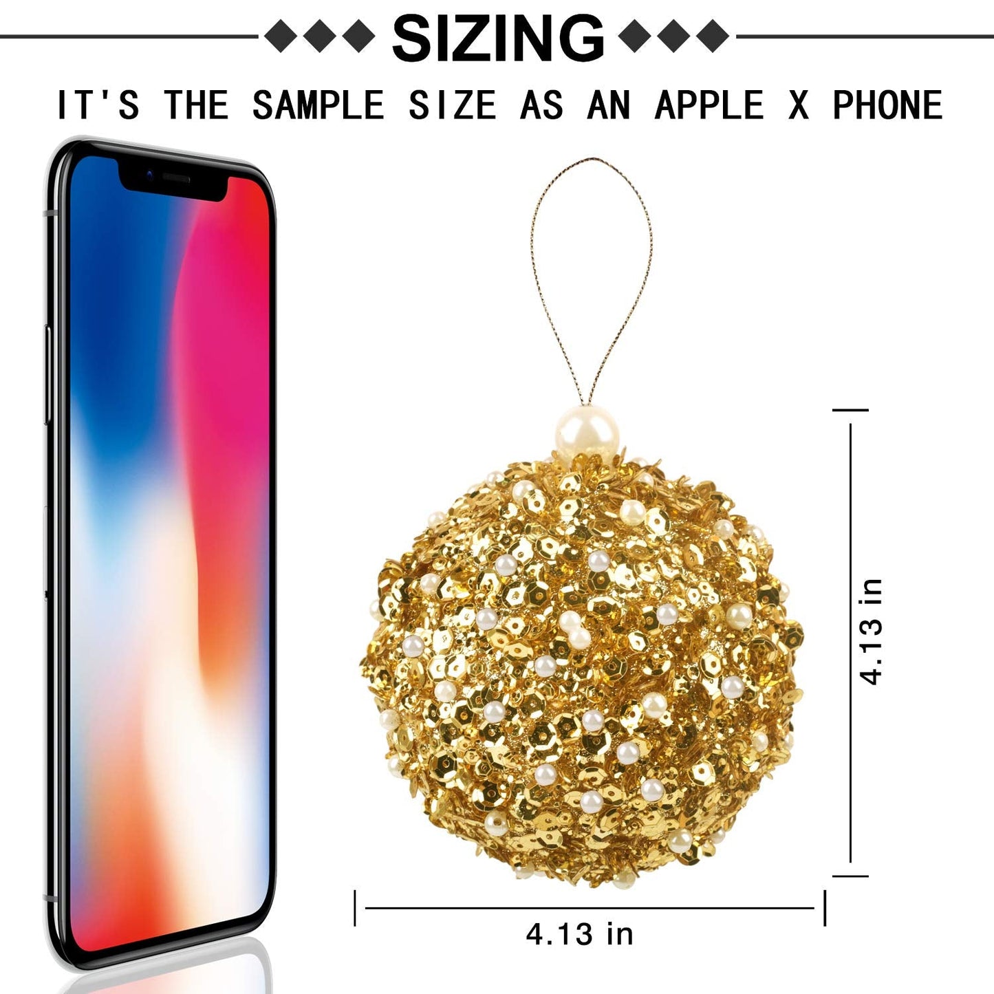ZHANYIGY 4.25" Christmas Ball Ornaments, 4pc Set Gold Shatterproof Christmas Decorations Tree Balls for Xmas Trees Wedding Party Holiday Decorations (Gold)