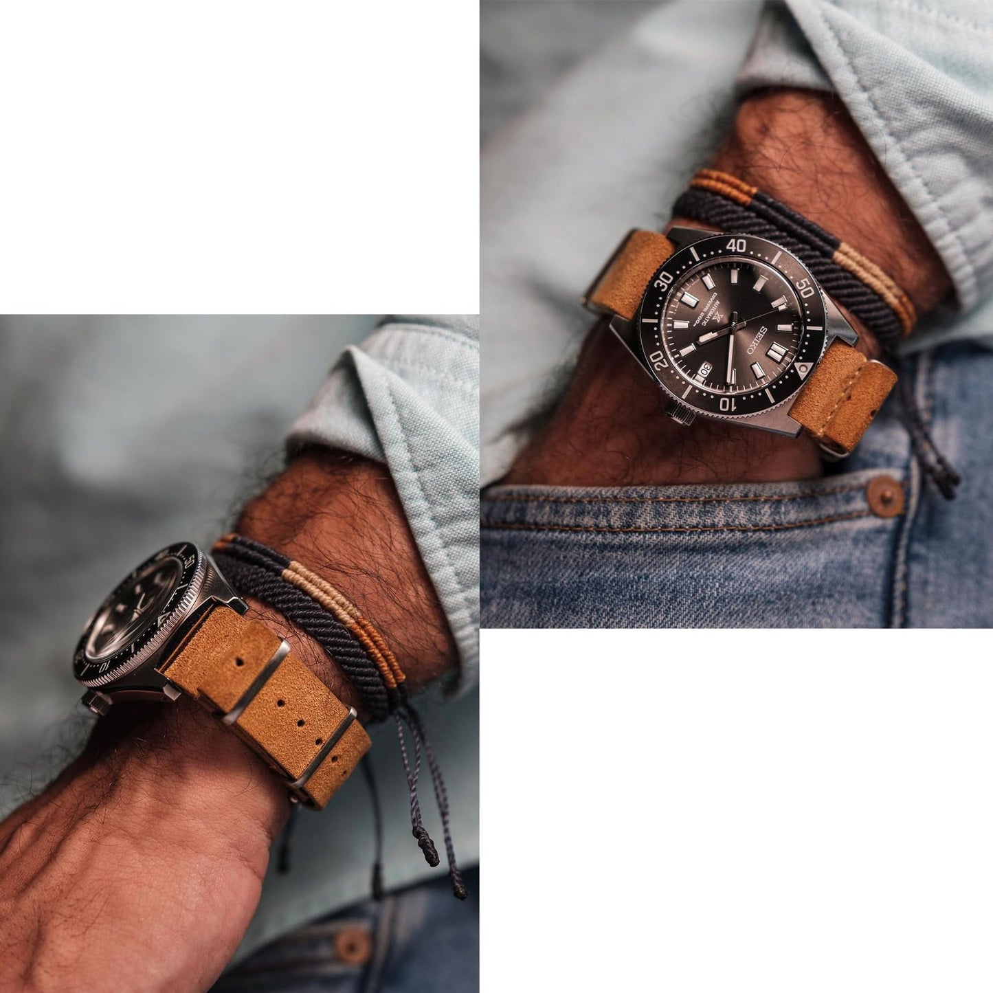 torbollo Suede Leather Watch Band, Style One-Piece Military Watch Strap Vintage Tone 18mm Replacement Wrap for Men Women Brown