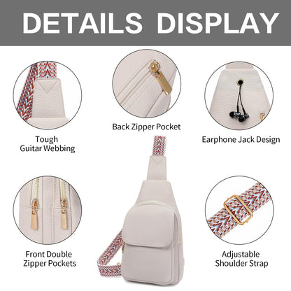 SENDEFN Sling Bag Crossbody Bags for Women Cross Body Purse Leather Fanny Pack Chest Bag for Travel