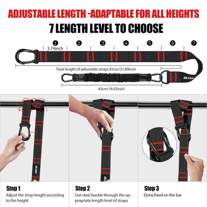 Pull Up Assistance Bands 260lbs, Heavy Pull Up Bands Resistance Bands for Pull Ups Working Out with Feet Rest, Pull Up Bar Bands Assistance Bands Strength Training Workout Equipment, Height Adjustable
