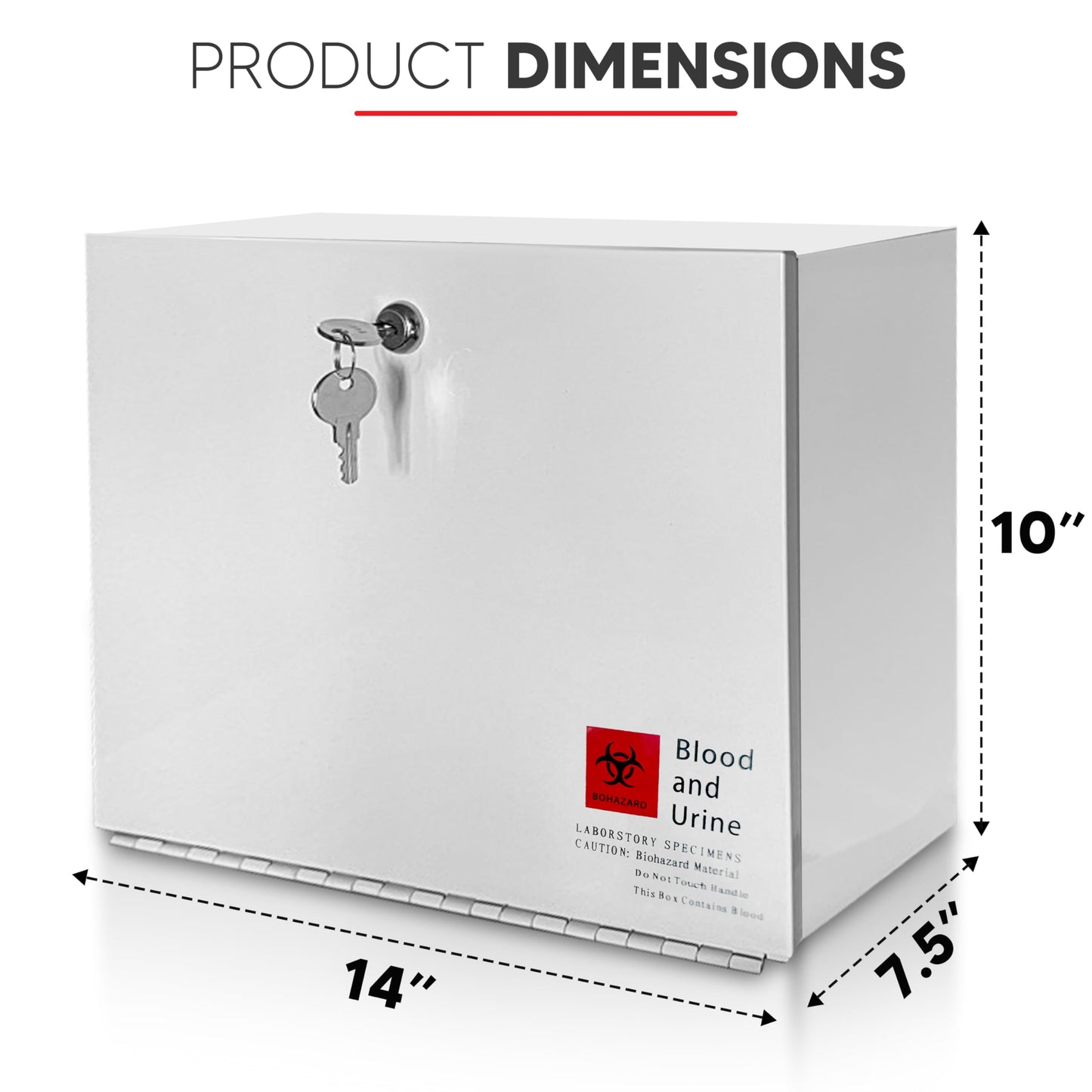 Specimen Lock Box Heavy-Duty Metal – Secure Over & Under the Door Drop Box for Medical Labs, Clinics, and Offices, Durable, Tamper-Resistant Collection Box for Specimen Handling and Storage