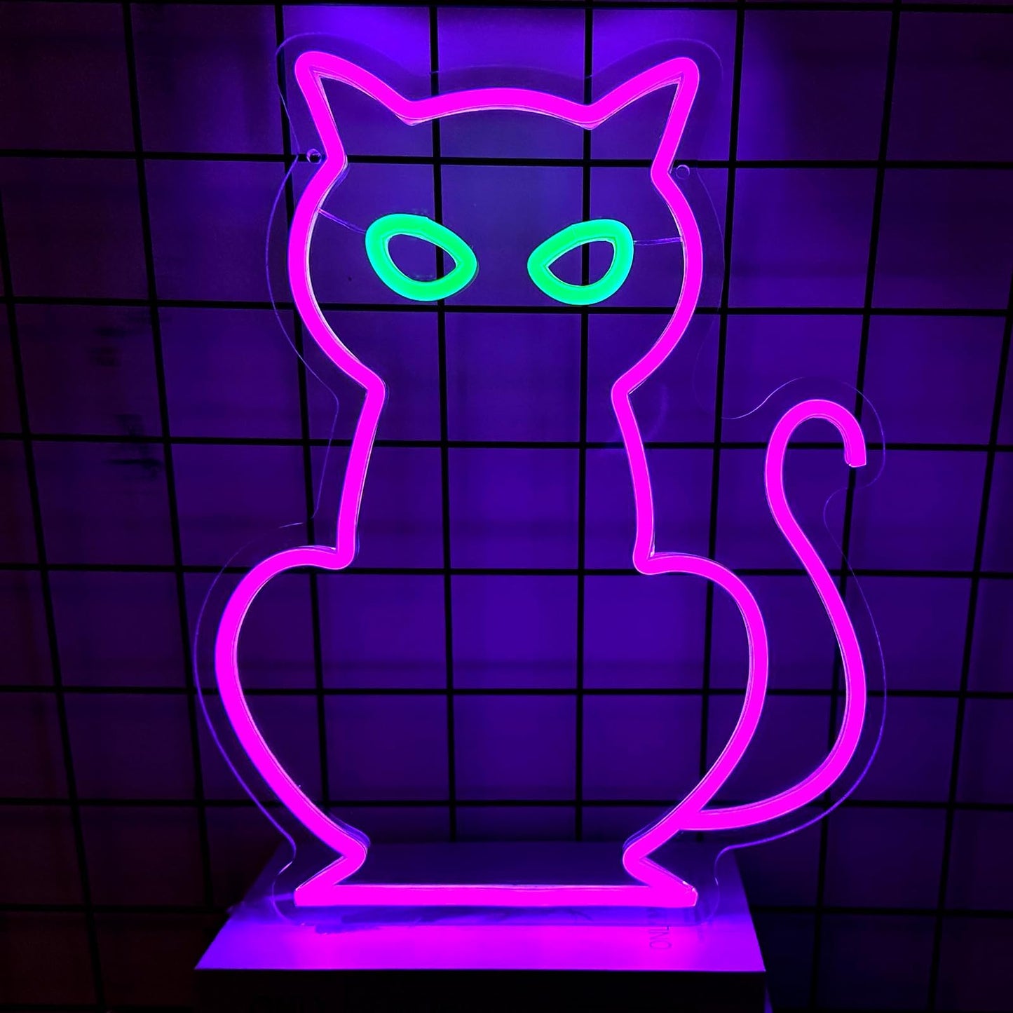 Cat Neon Signs for Wall Decor, Purple Cat LED Neon Sign USB Powered, Halloween Cat LED Light Table Decoration for Bar, Christmas, Wedding, Birthday Party