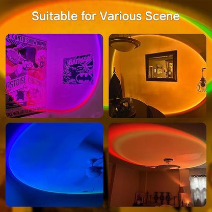 Sunset Lamp Projector with APP Control and Button Control, 360 Degree Rotation Multicolor Changing Projection Lamp Led Sunlight Light for Bedroom, Photography, Party, Room Decor