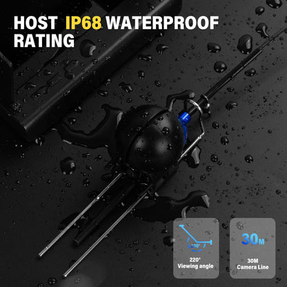 5inch Portable Fish Finder Camera Underwater Fishing Camera, 220° Wide Angle Infrared Night Vision, Host IP65 Waterproof Ice Fishing Camera for Ice, Lake and Boat (B)
