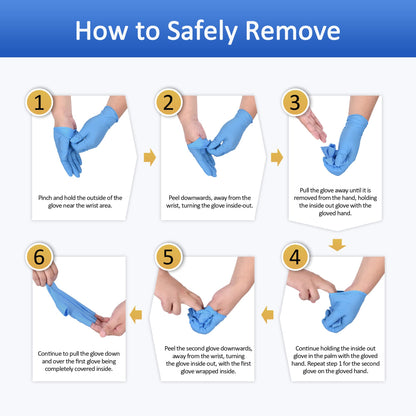 Schneider Nitrile Exam Disposable Gloves for Medical, Cleaning, 4 Mil, Blue, Medium 100-ct Box, Latex-Free, Food Safe Rubber Gloves for Cooking & Food Prep, Powder-Free, Non-Sterile