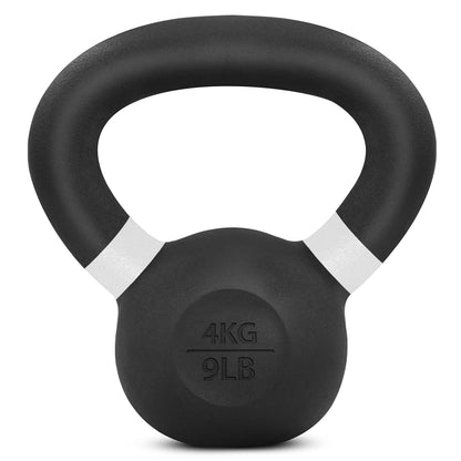 Yes4All Powder Coated Kettlebell, Cast Iron Core Kettlebells with Non-Slip Handle & Flat Bottom for Conditioning, Heavy Duty for Strength Training, 9lb to 71lb - Single & Pair