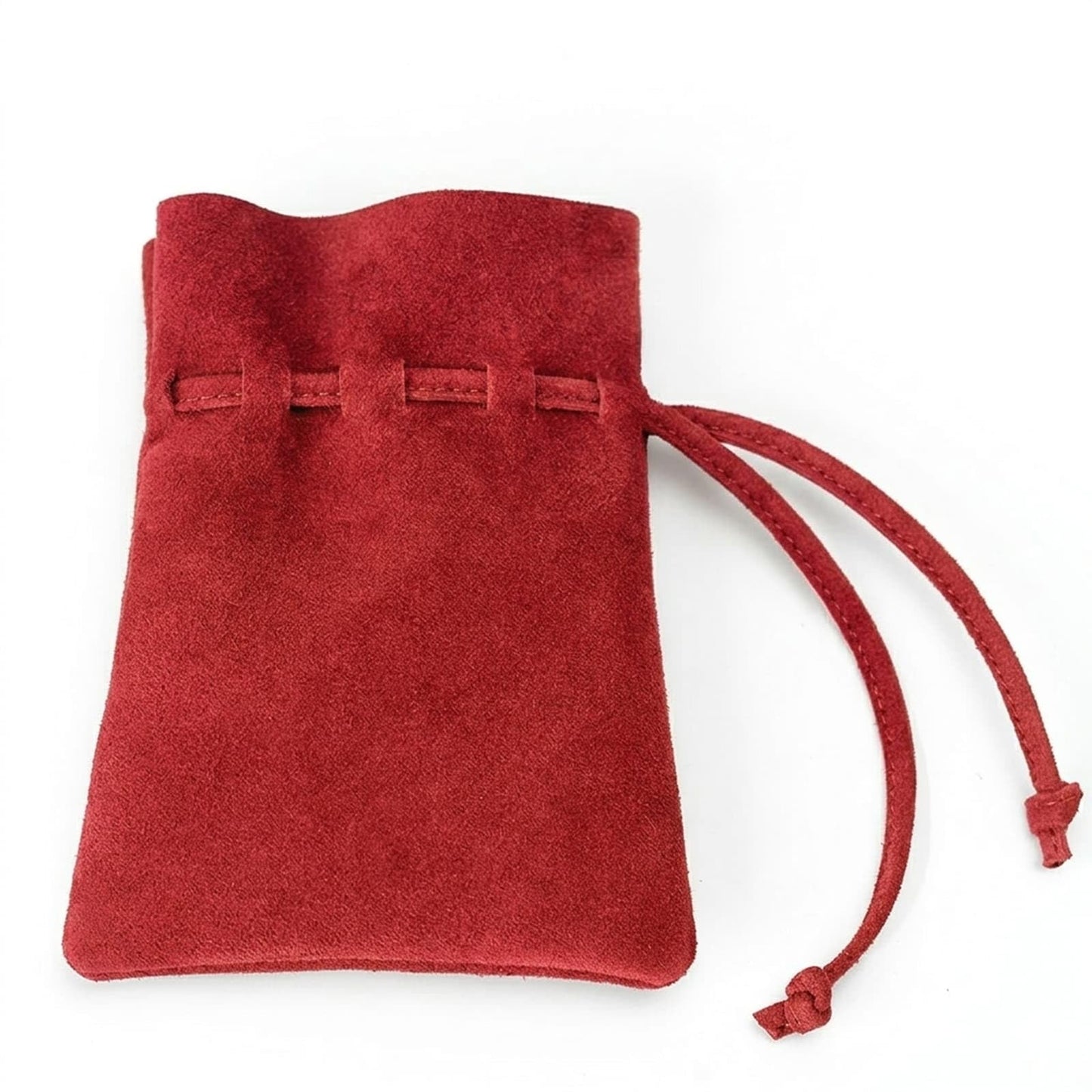 Medieval Drawstring Coin Pouch Bag,Leather Coin Pouch,Renaissance Drawstring Pouch Dice Bag,Small Coin Purse for Women/Men,Brown Swayze Suede Red