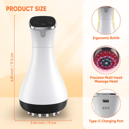 Rechargeable Lymphatic Drainage Massager & Cellulite Massage Tool with 3000mAh,Fascia Blaster for Reduce Stretch Marks for Legs, Arms & Belly,Body Sculpting Machine with Microcurrent for Office Travel