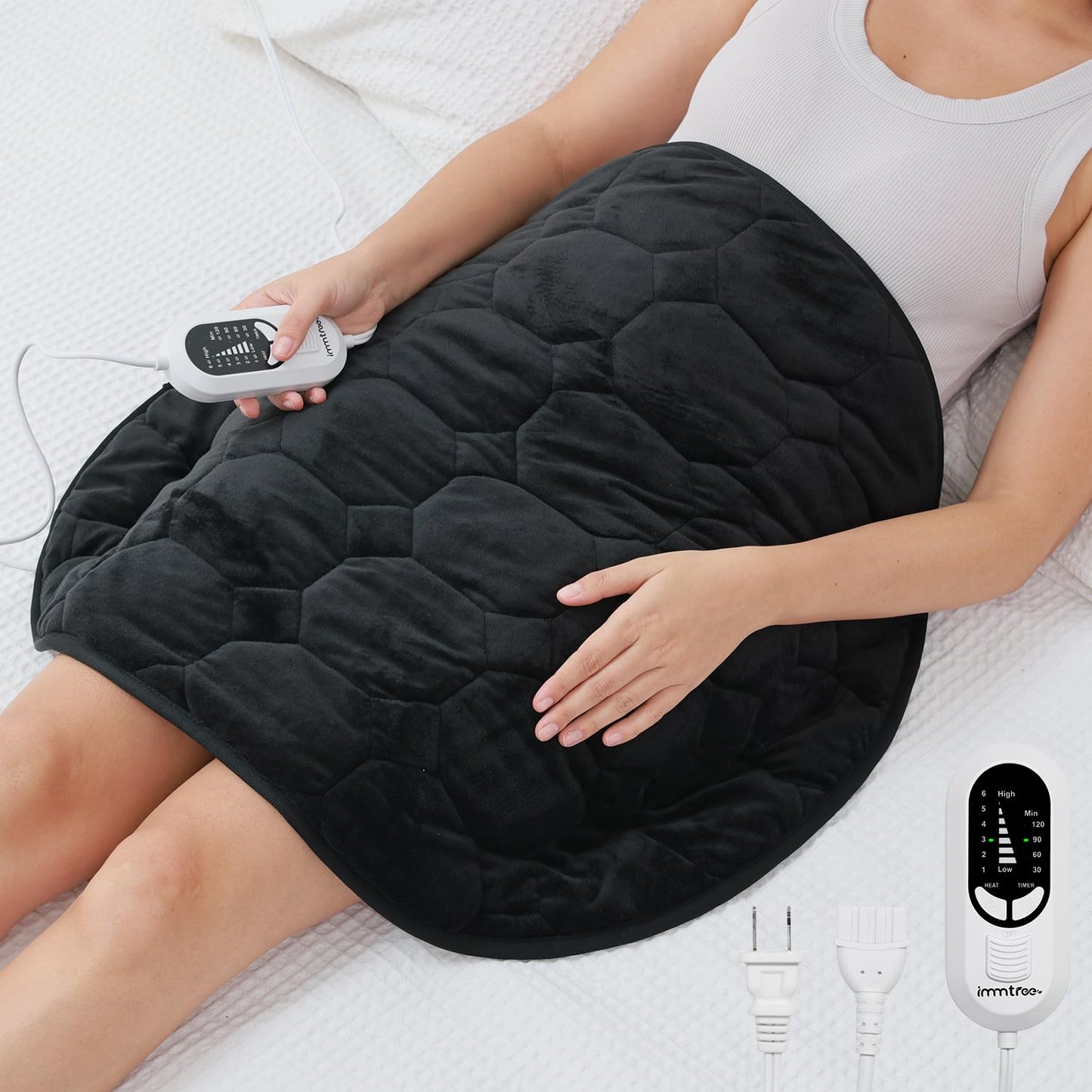immtree Weighted Heating Pad for Deeper Pain Relief, 7lbs XXXL Size(29x24) with Fast Heat Technology, Heated Blankets for Adults, Relief for Back and Shoulder and Knee