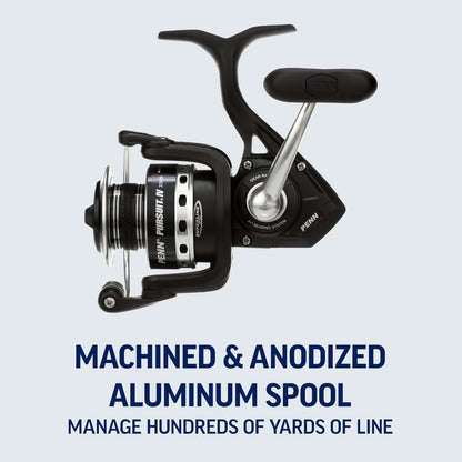 PENN Battle II Spinning Inshore Fishing Reel, Size 6000 (PURIV2500), HT-100 Front Drag, Max of 25lb, 6 Sealed Stainless Steel Ball Bearing System, Built with Carbon Fiber Drag Washers, Black Silver