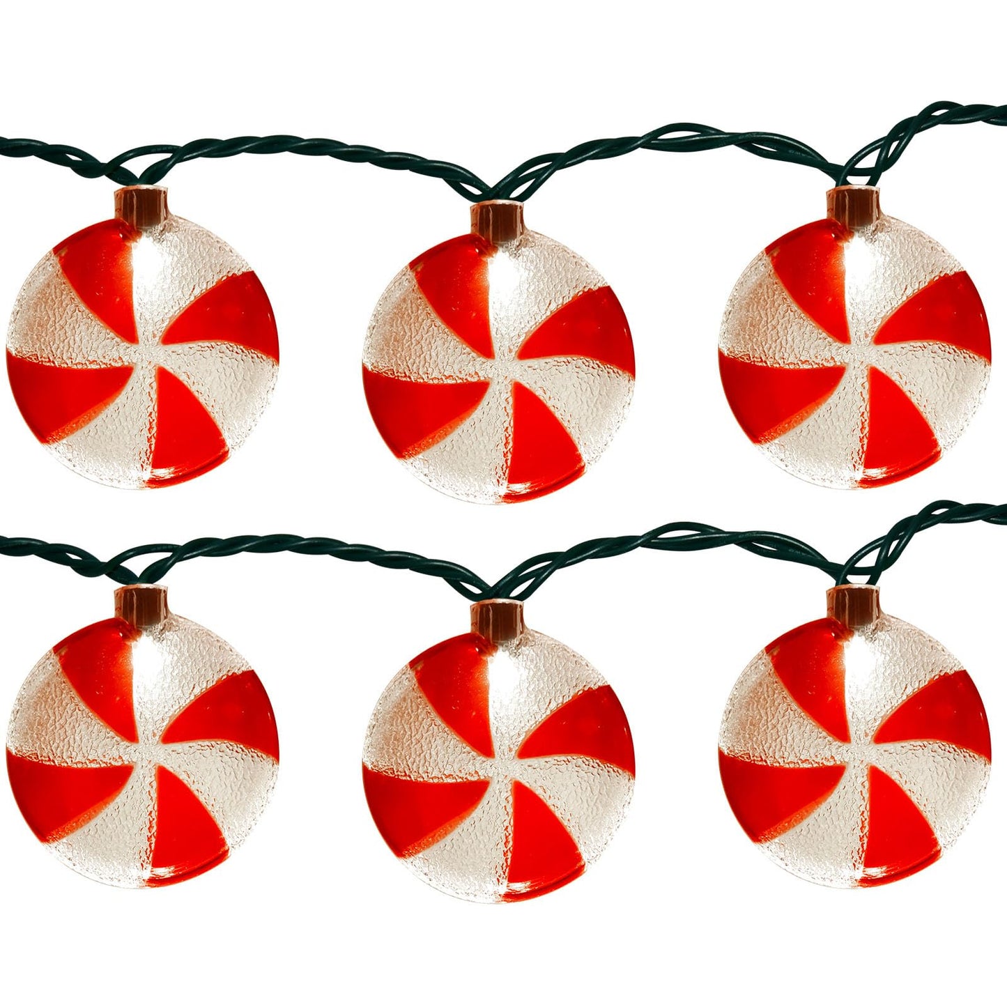 Xingzd 8.5Ft Christmas Candy Light, Christmas Decorations String Lights with 10 Red White Peppermint Bulbs, Plug in Fairy Lights for Indoor Party Kid's Room Xmas Tree Patio Bedroom Garden Decor