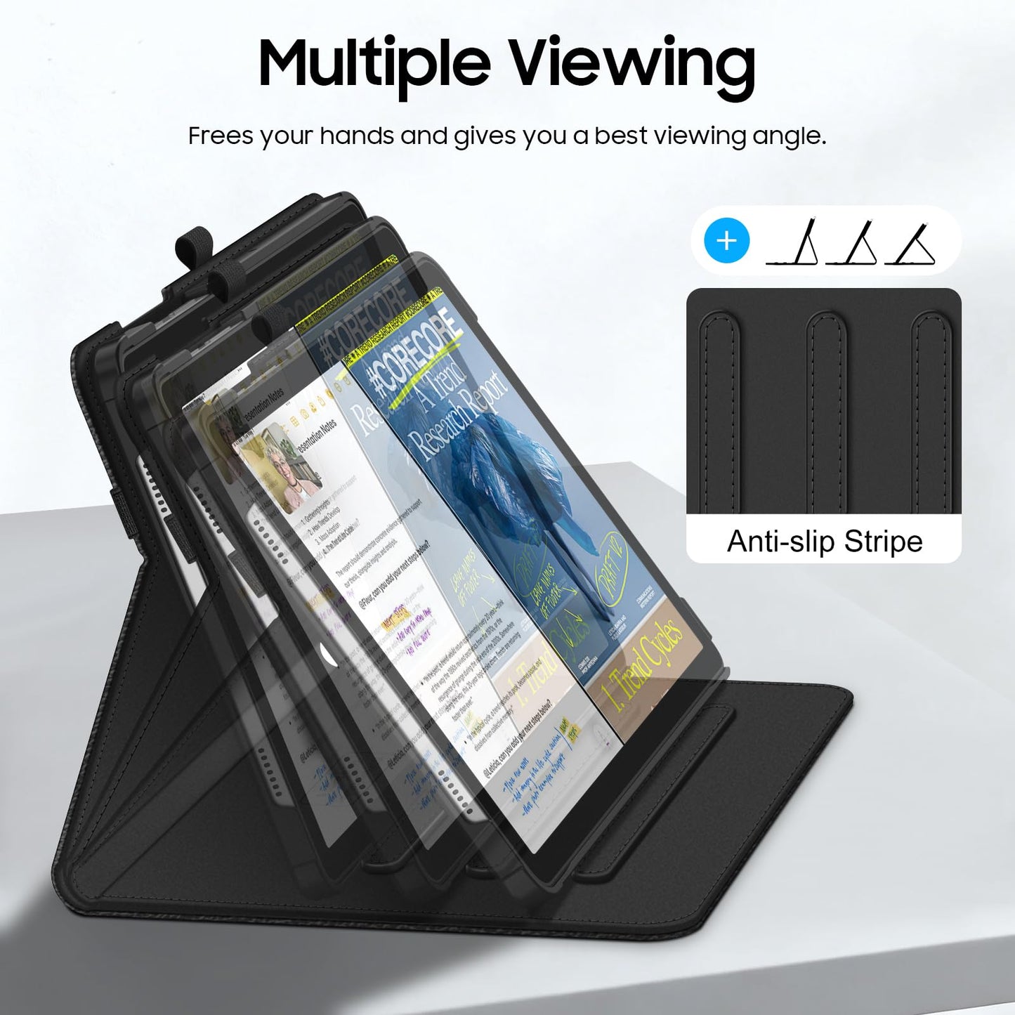 Fintie Case for Samsung Galaxy Tab A11+ Plus 11 Inch 2025/ A9+ Plus 2023, Multi-Angle Viewing Smart Stand Back Cover with Pocket Auto Wake/Sleep, Black