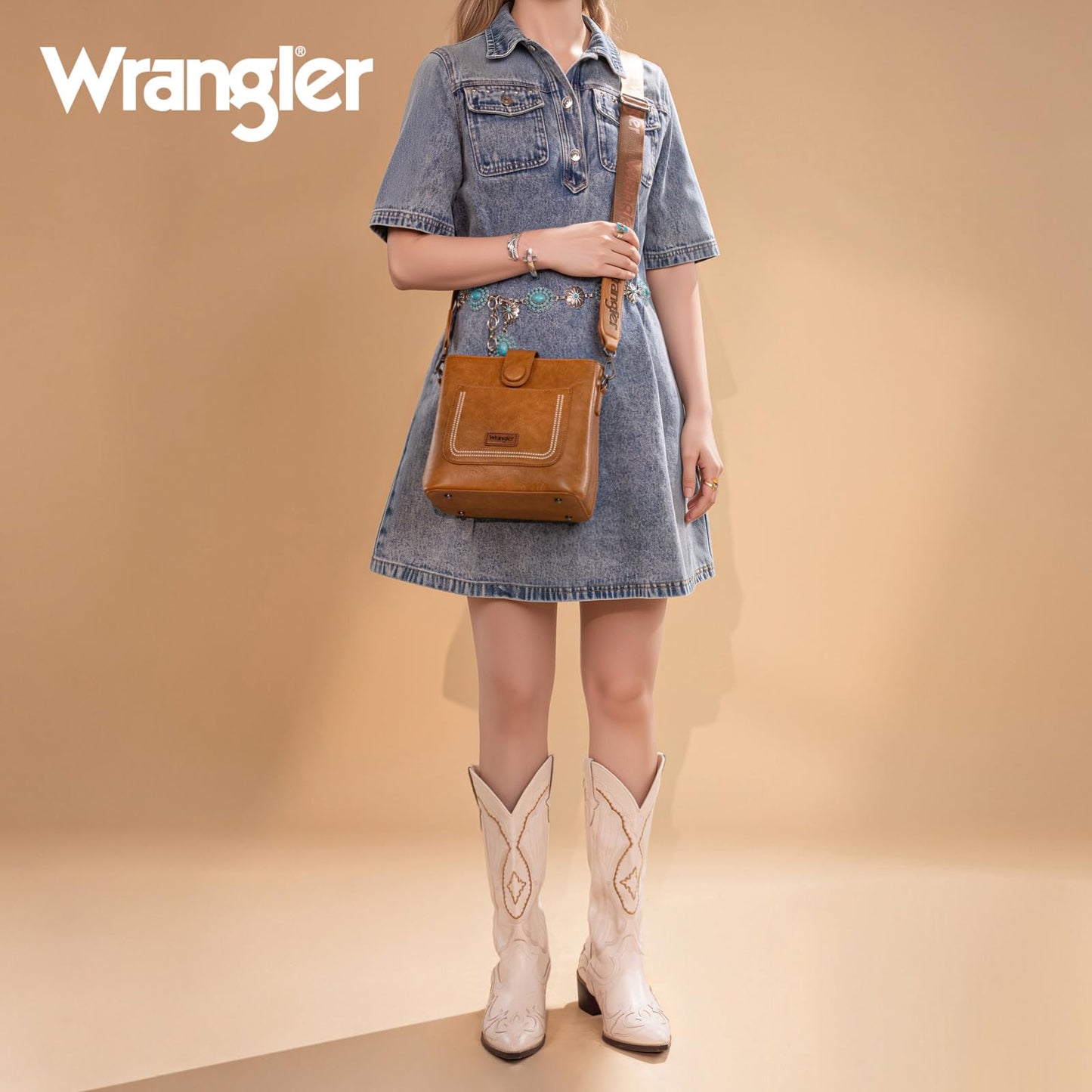 Wrangler Crossbody Purses for Women Cute Handbag and Shoulder Bag for Ladies WG114-1101LBR