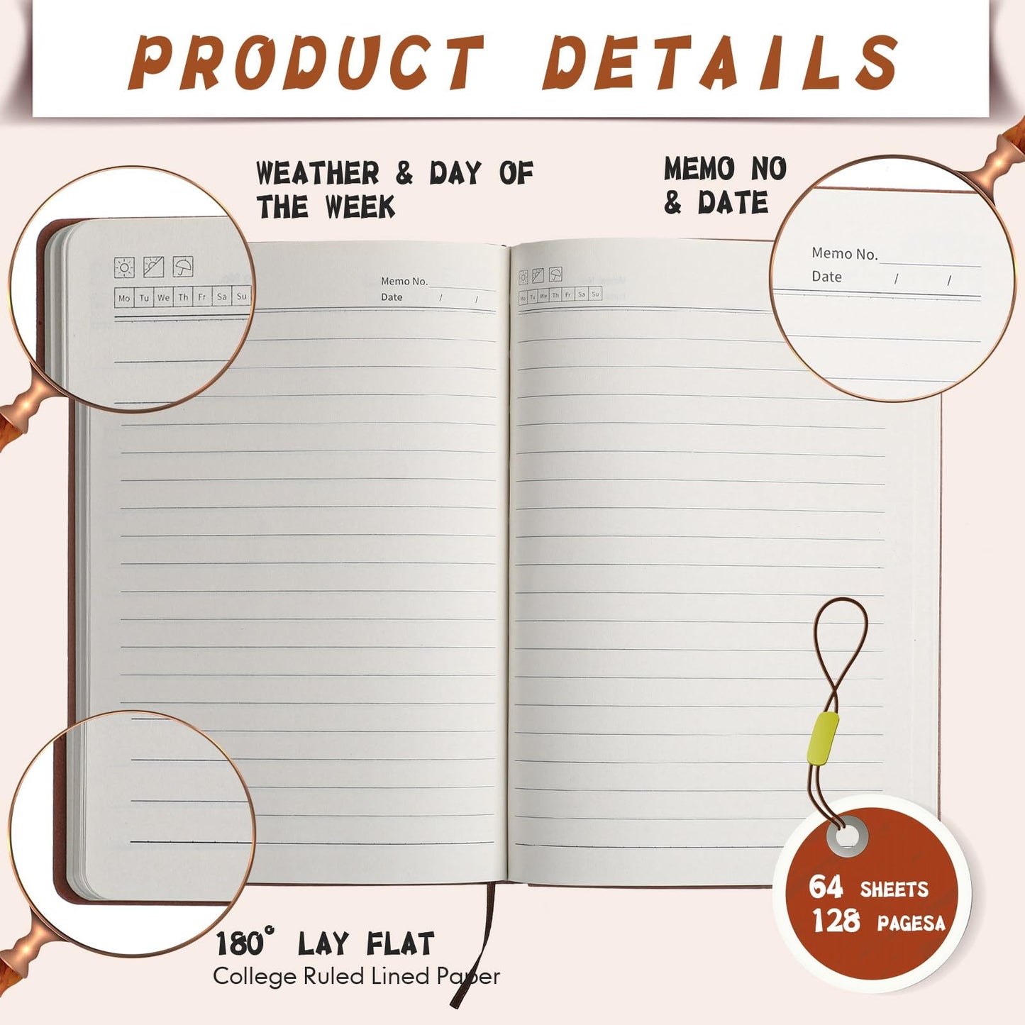 PerKoop 36 Pcs A5 PU Leather Journals Soft PU Leather Cover Ruled Writing Notebook Lined Journal Notebook for Office School Business Writing 128 Pages, 8.1'' x 5.6'' (Morandi Color)