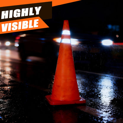 18 Inch 1 Pack Collapsible Traffic Safety Cones,with High-Visibility Reflective Vest, Multi Purpose Pop-up Cones with Reflective Collar for Road Safety, Orange Cones for Driving Training, Parking Lots