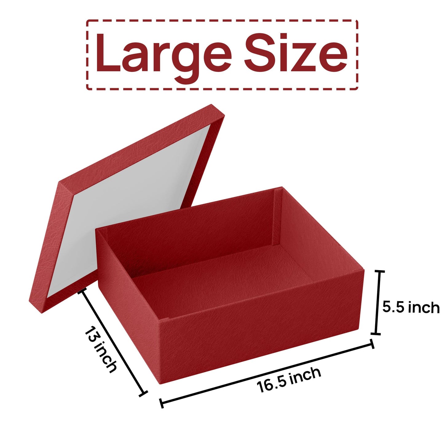 JOYIT Red Gift Box 16.5''x13''x5.5'' - Large Gift Boxes with Lid for Presents Packaging, Birthday, Christmas, Wedding, Anniversary, Big Gift Box with Ribbon, Shred Filler, Card, Wax Seal (Red)