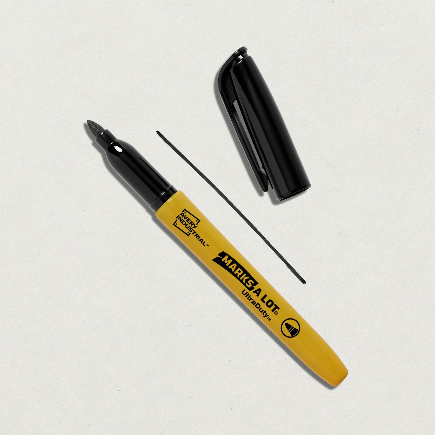 Avery Marks A Lot UltraDuty Bullet Tip Permanent Markers, Water Resistant Ink, For Jobsites and Tough Environments, 12 Black Markers (29840)