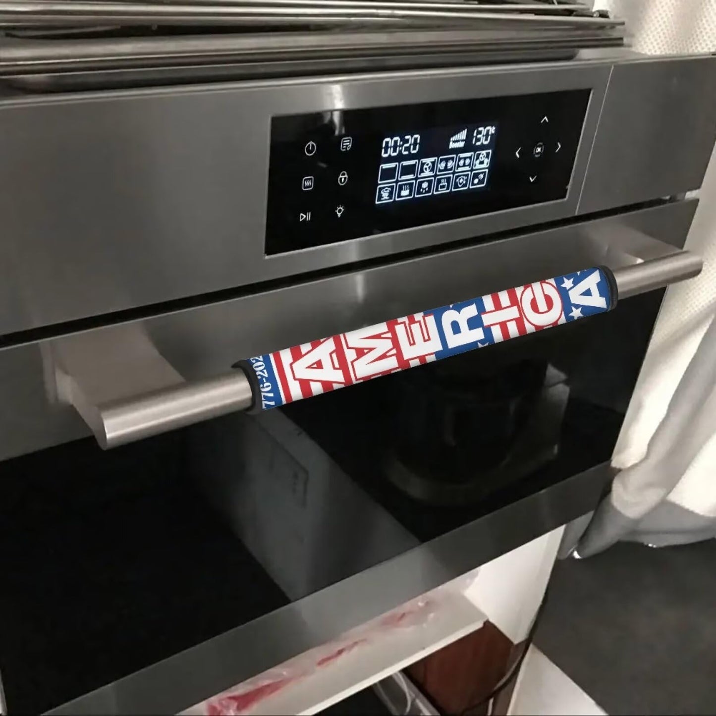 HUISEFOR 250 Years of America Print Refrigerator Door Handle Covers Fridge Handle Covers Set of 6 Washable Appliance Handles Cover Cloth Oven Stove Dishwasher Handles Protective Gloves