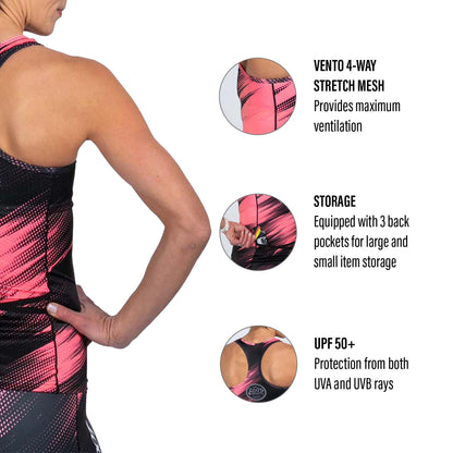 Zoot Women’s LTD Racerback Triathlon Tank Top, Sleeveless Tank for Racing & Endurance Training, Built-in Bra & Rear Pockets - Driftspeed - 2X-Large