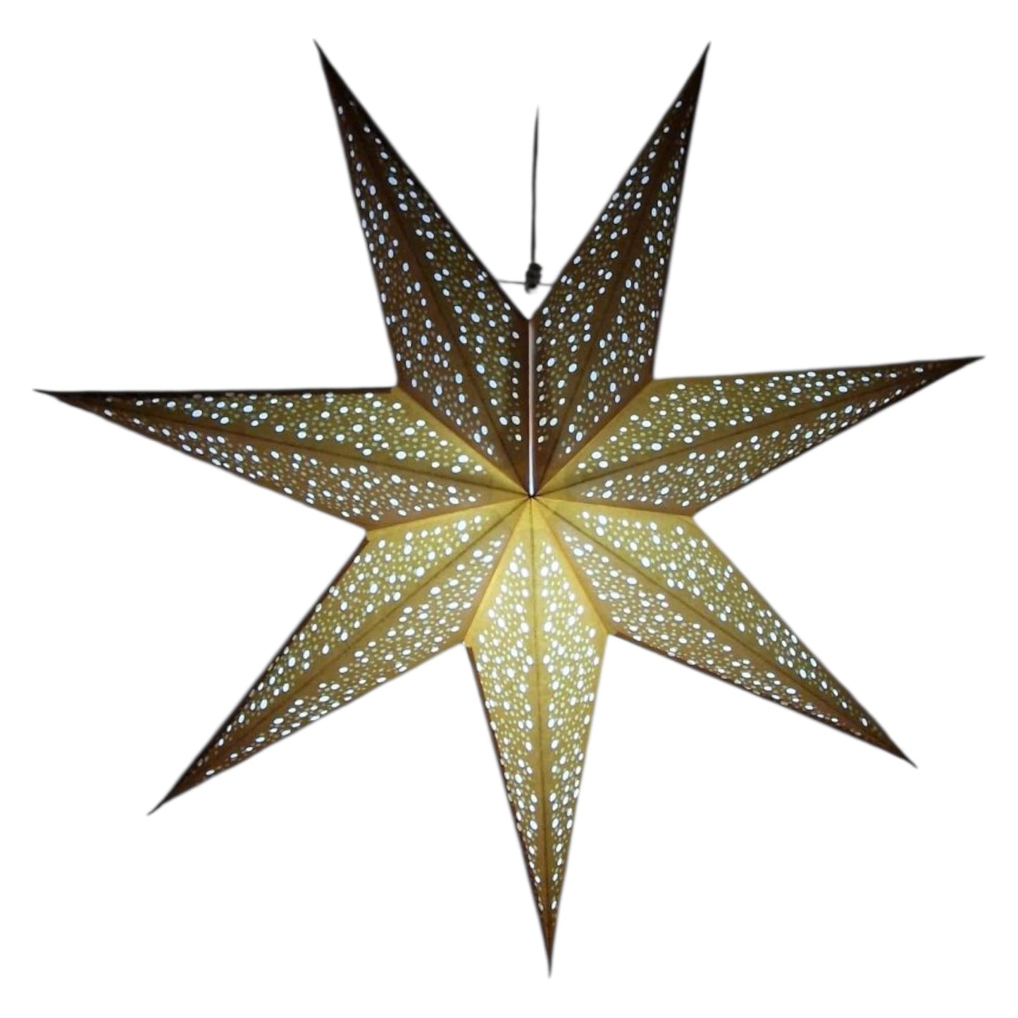 YEPSIO Lantern Lampshade Paper Star Light Shades Large 60cm Hanging Decorations for Christmas Wedding Home Decoration Birthday Party Foldable 7 Pointed Star (Golden)