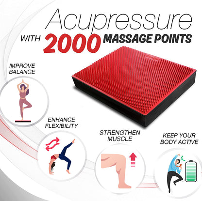 Yes4All unisex adult B. Red Yoga Balance pad massage, N.Red - XXL + Extra Thick -20" x 16" 3", X-Large US