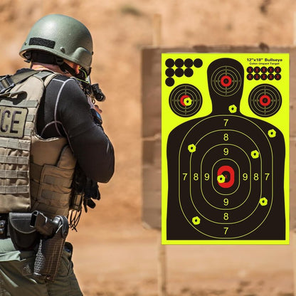 12x18 inch Silhouette Splatter Targets - Bright Fluorescent Yellow Easily seen on Impact When Hitting Target for BB Guns, airguns, Rifles, Indoor and Outdoor ranges (25 Pack)