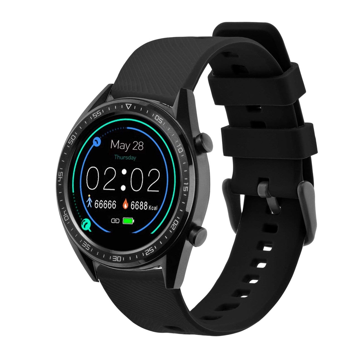 BISONSTRAP Watch Strap 19mm, Quick Release Silicone Watch Bands for Men Women (Black, Black Buckle)