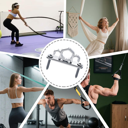 WOCHOLL Resistance Band Wall Anchors Heavy Duty Wall Mount Workout Anchors for Exercise Bands, Space-Saving Home Gym Workouts, Strength Training, Durable Steel Construction (3, Silver)