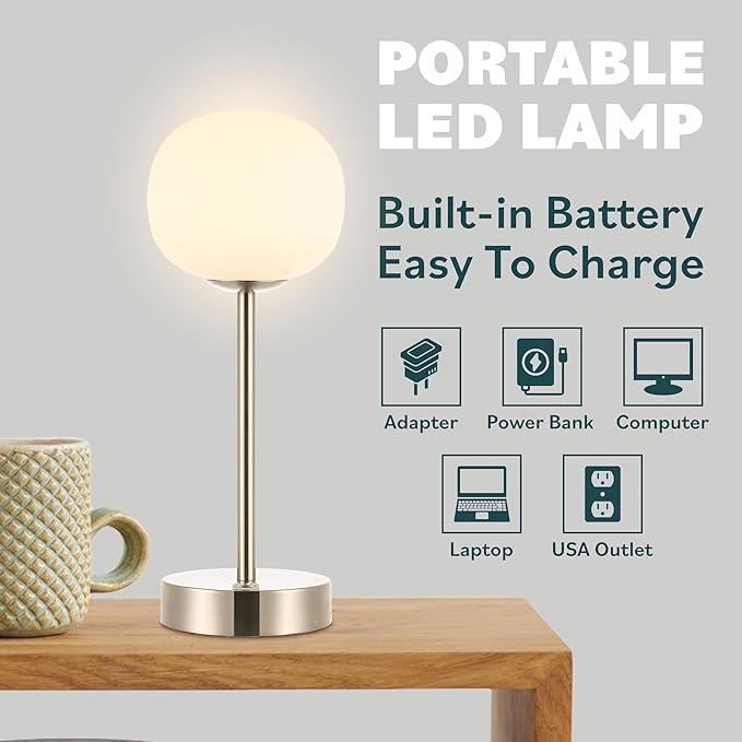 JONATHAN Y JYL7108B Natalia 12.25" Bohemian Farmhouse Iron Rechargeable Integrated LED Table Lamp Contemporary Bedside Desk Lamp for Bedroom Living Room Office, Oil Rubbed Bronze/White