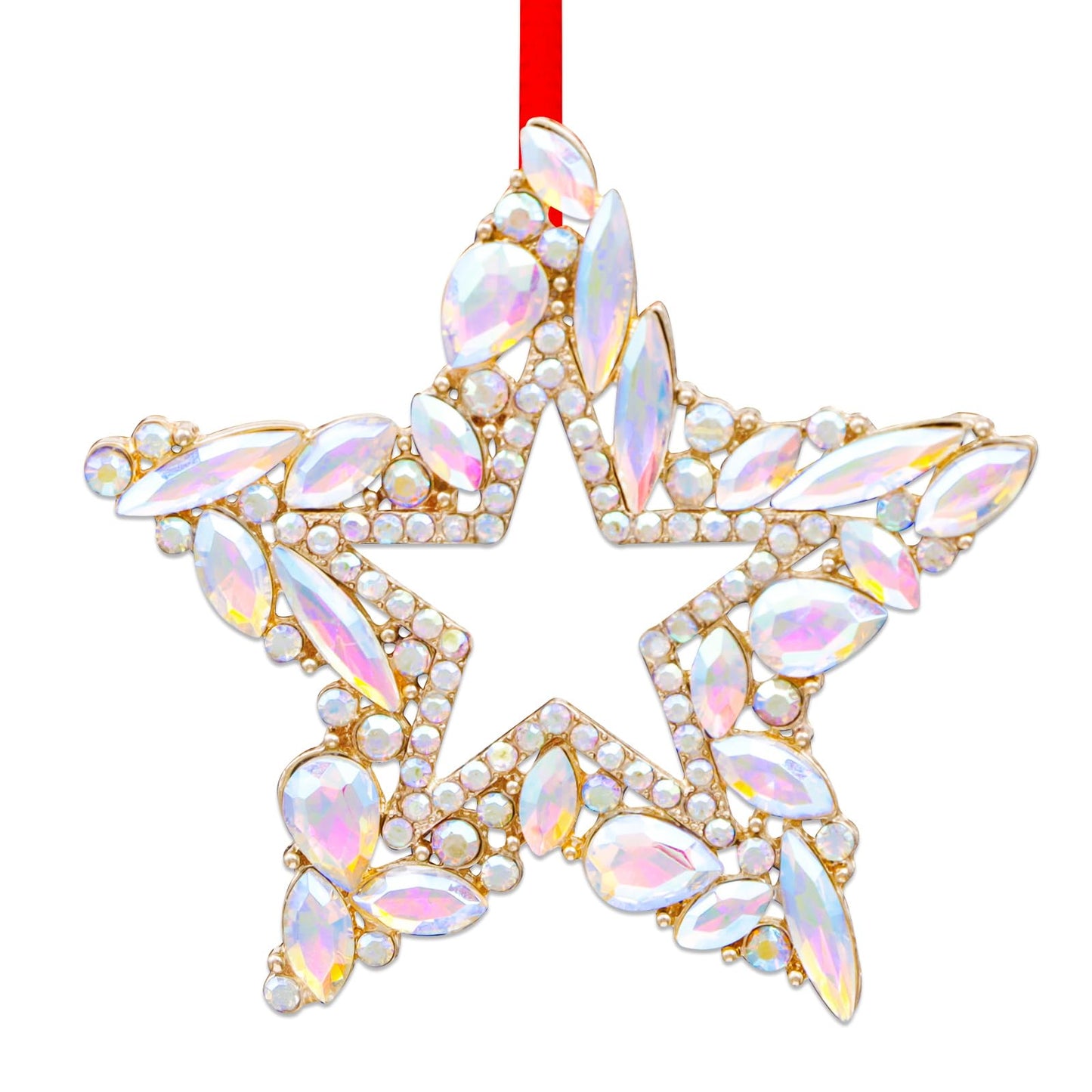 WaaHome Metal Star Christmas Ornaments 2026 Silver Hanging Star Keepsake Christmas Tree Ornaments Decorations Gifts for Women Girls Mom Sisters