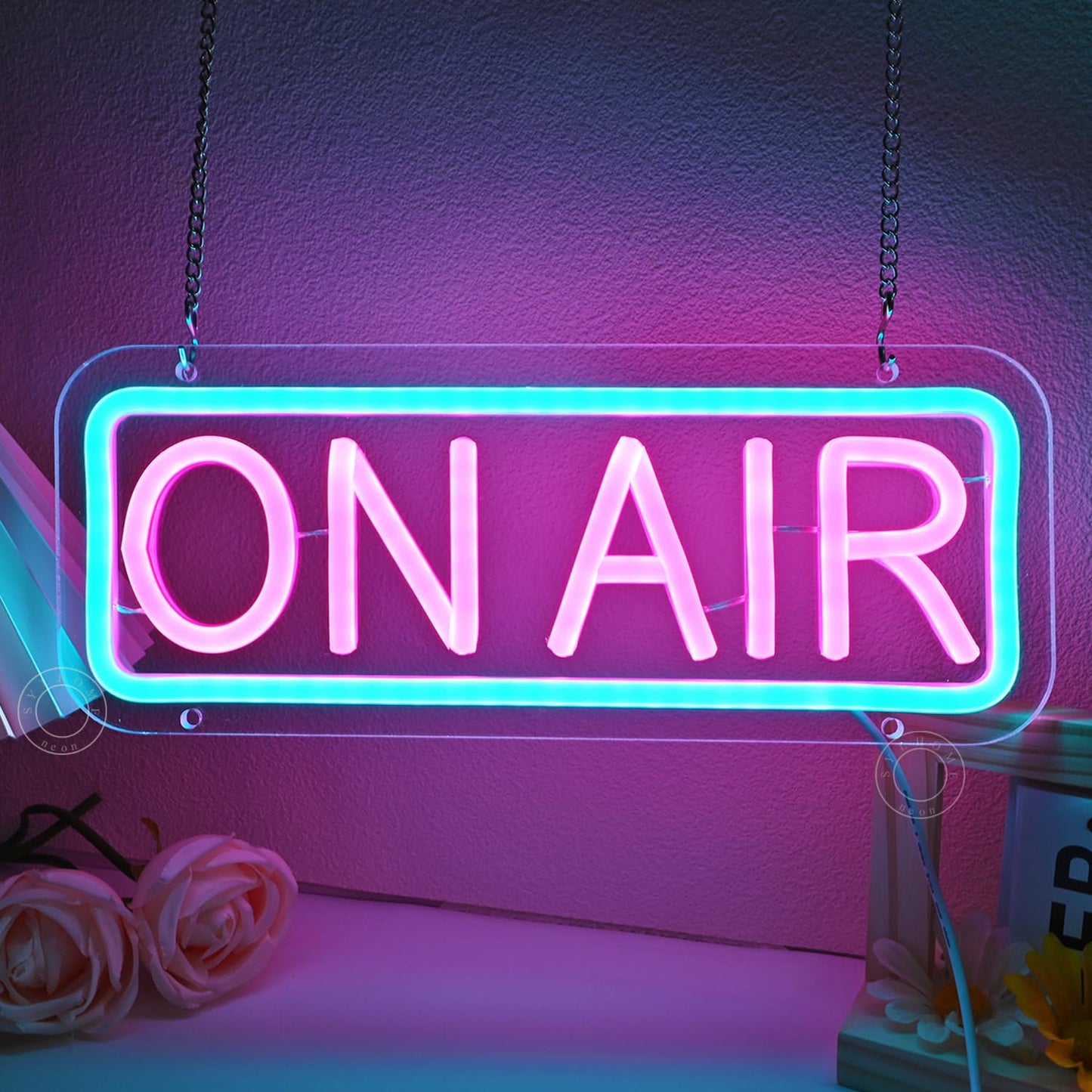 SYLHOME On Air Led Neon Light Sign Home Bedroom Man Cave Game Room Bar Pub Studio Club Wall Sign Decor Birthday Christmas Party Decoration 11.81" X 4.72" USB