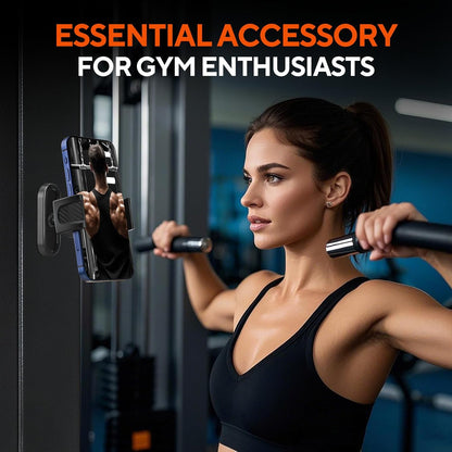 Portable Gym Magnetic Phone Holder with Magnet Base Attach to Metal Surface, 360° Adjustable Gym Phone Holder Magnet Mount for All Smartphones