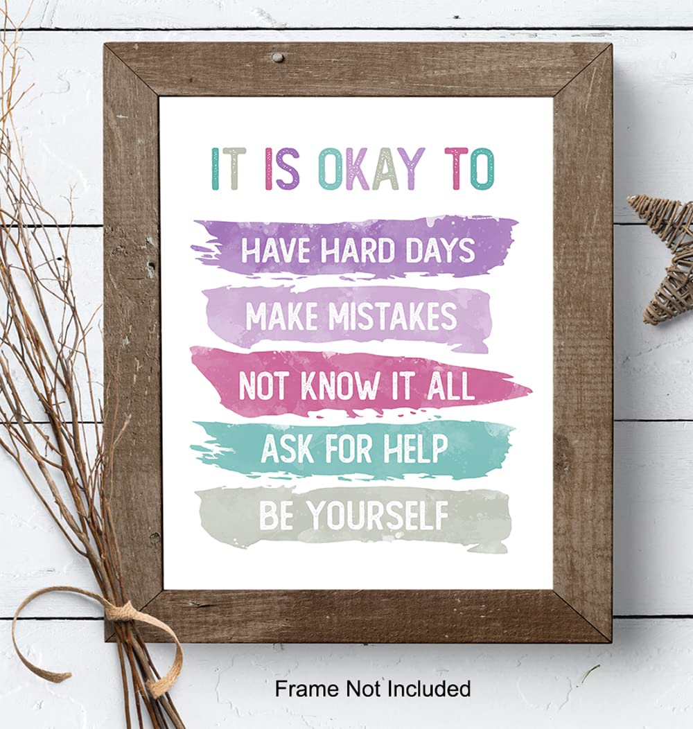 Inspiration Motivation Wall Art for Home Office Bedroom Bathroom - Positive Quotes Wall Decor - Encouragement Gift for Woman Teen Girls Daughter - Women's empowerment Poster - Classroom Decorations