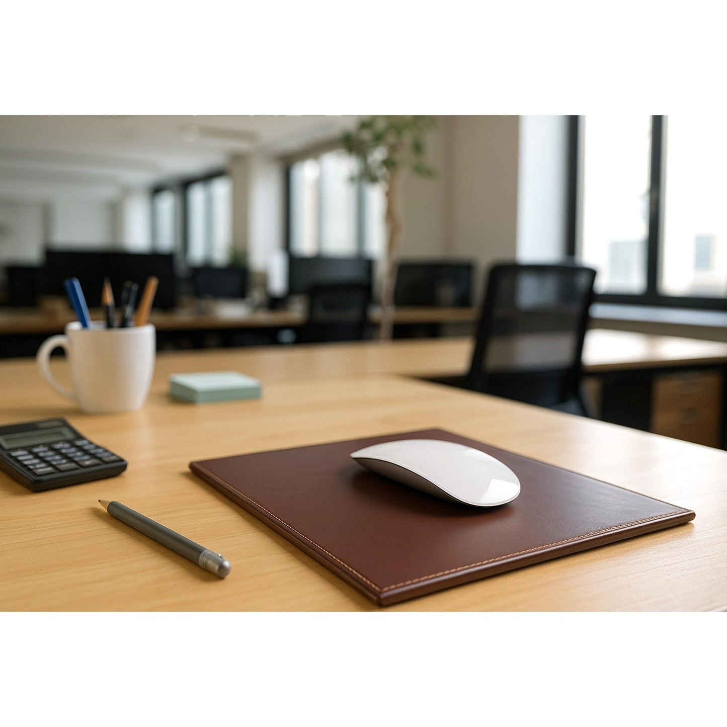 Dacasso Bonded Leather Mouse Pad, Brown