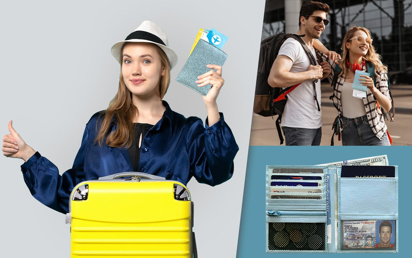 Chambray RFID Genuine Leather Passport Wallet