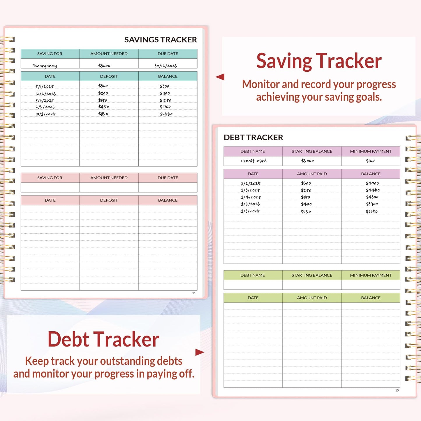2026 Budget Planner - Monthly Budget Book from JAN 2026 - DEC 2026 with Expense Tracker Notebook, A4 Size (8.5" x 11") Bill Organizer & Finance Planner Account Book to Manage Your Finances, Pink