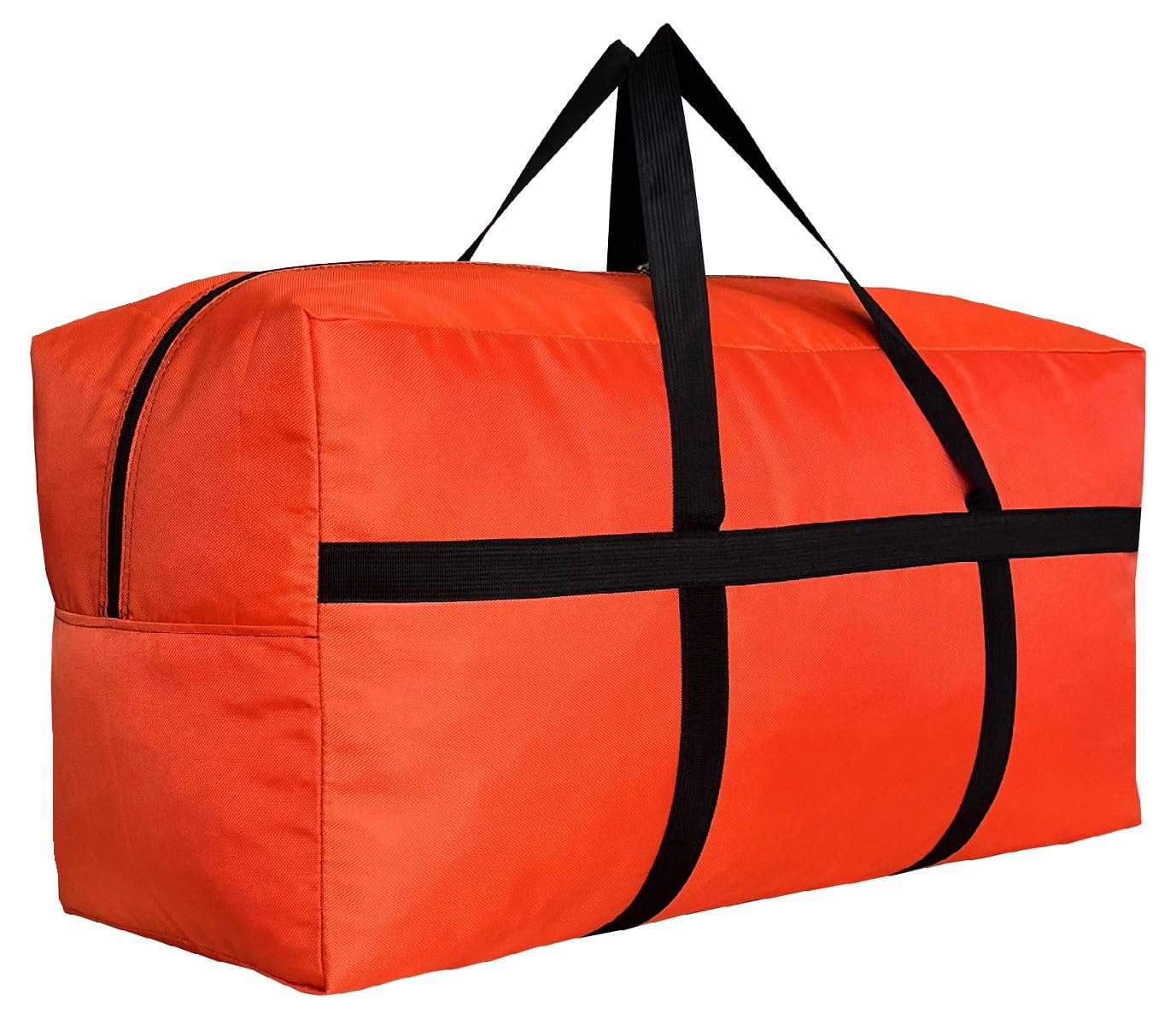 DoYiKe Extra Large Storage Duffle Bag with Zippers and Handles, Orange Big Foldable Duffle Bag for Travel-130L