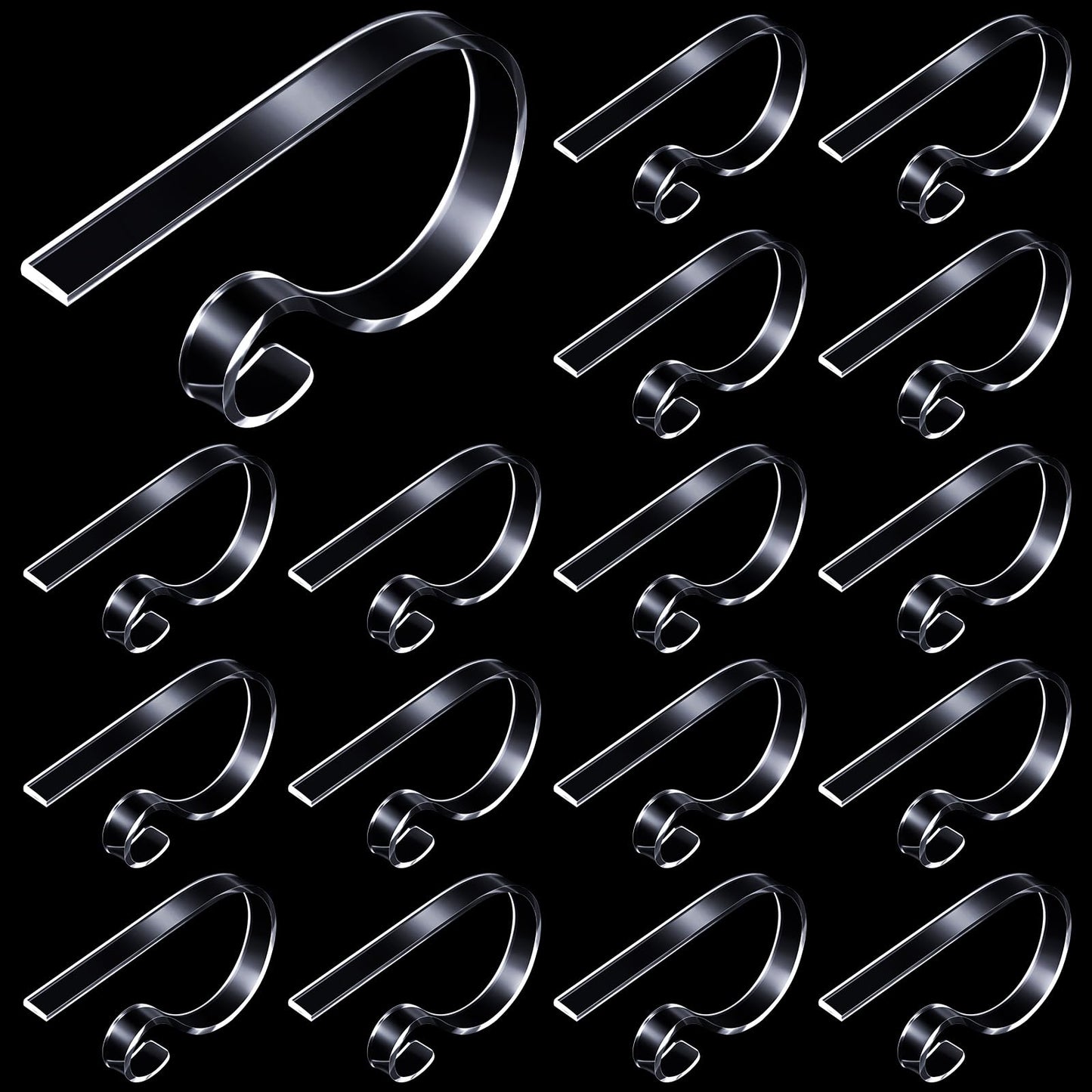 Jetec Christmas Clear Stocking Holder Hooks Acrylic Mantle Hangers Non Slip Christmas Stocking Clips Holiday Garland Hooks for Fireplace Home Kitchen Mantel(16 Pieces)